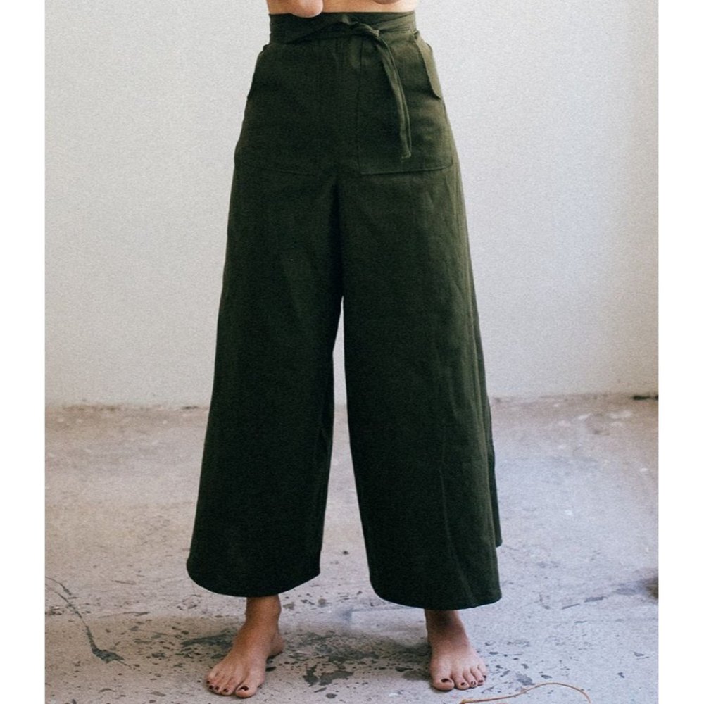Off-White Linen Side Split Trousers - Bohemian St… - image 6